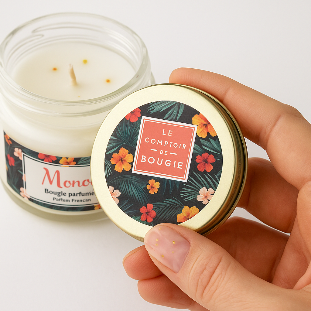 Bougie parfumée monoï pot en verre