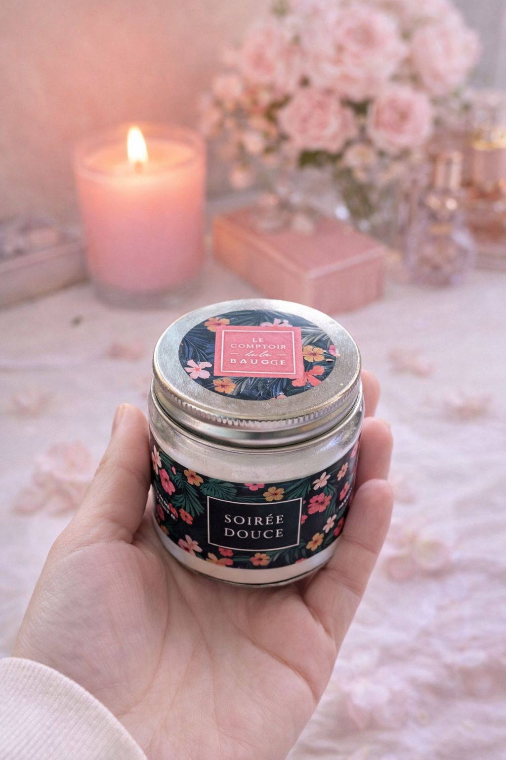 Bougie parfumée monoï pot en verre