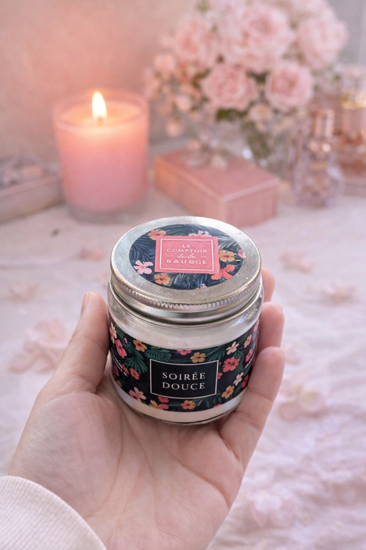 Bougie parfumée monoï pot en verre